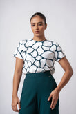 SHORT SLEEVE ROUND NECK TOP - 1660