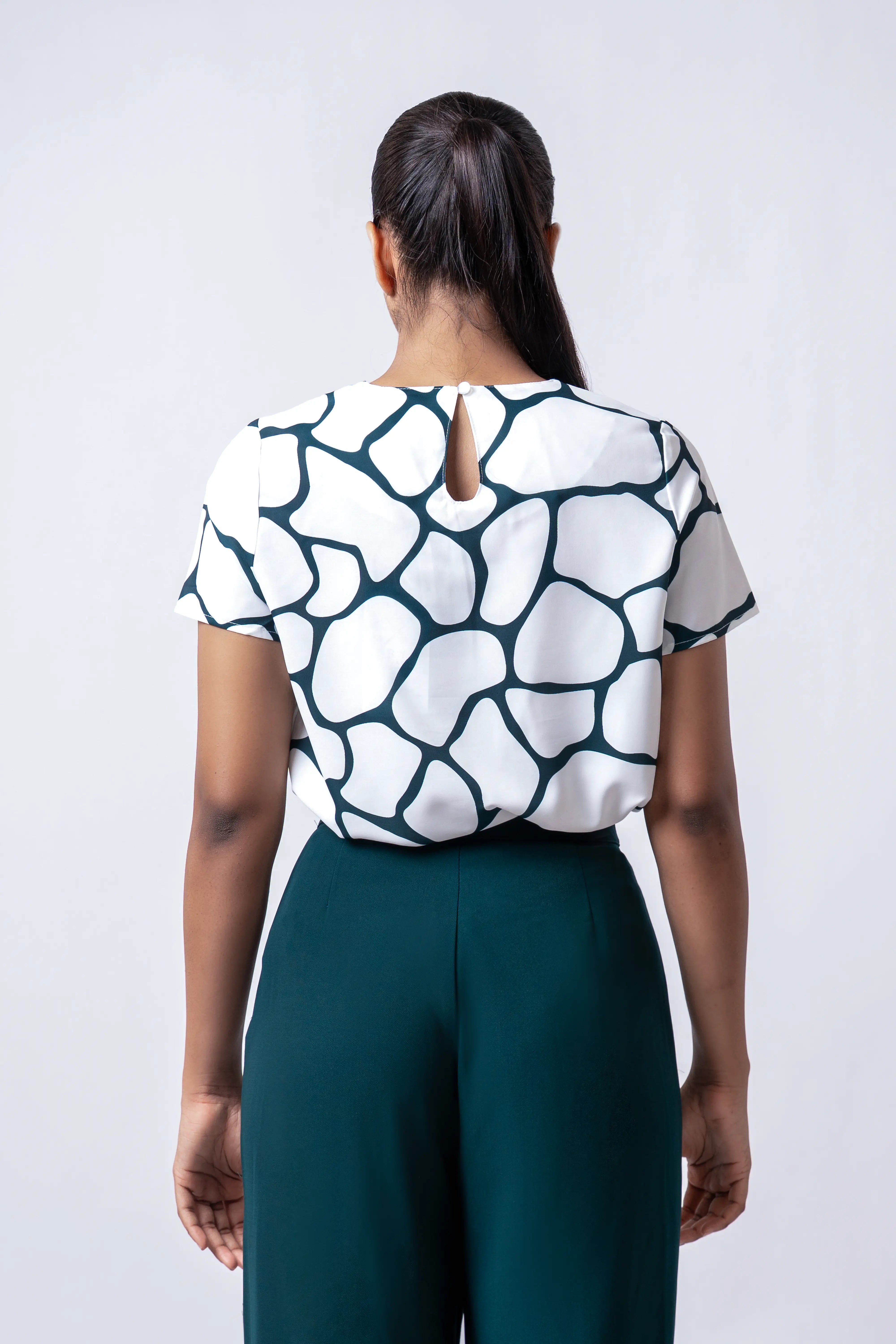 SHORT SLEEVE ROUND NECK TOP - 1660