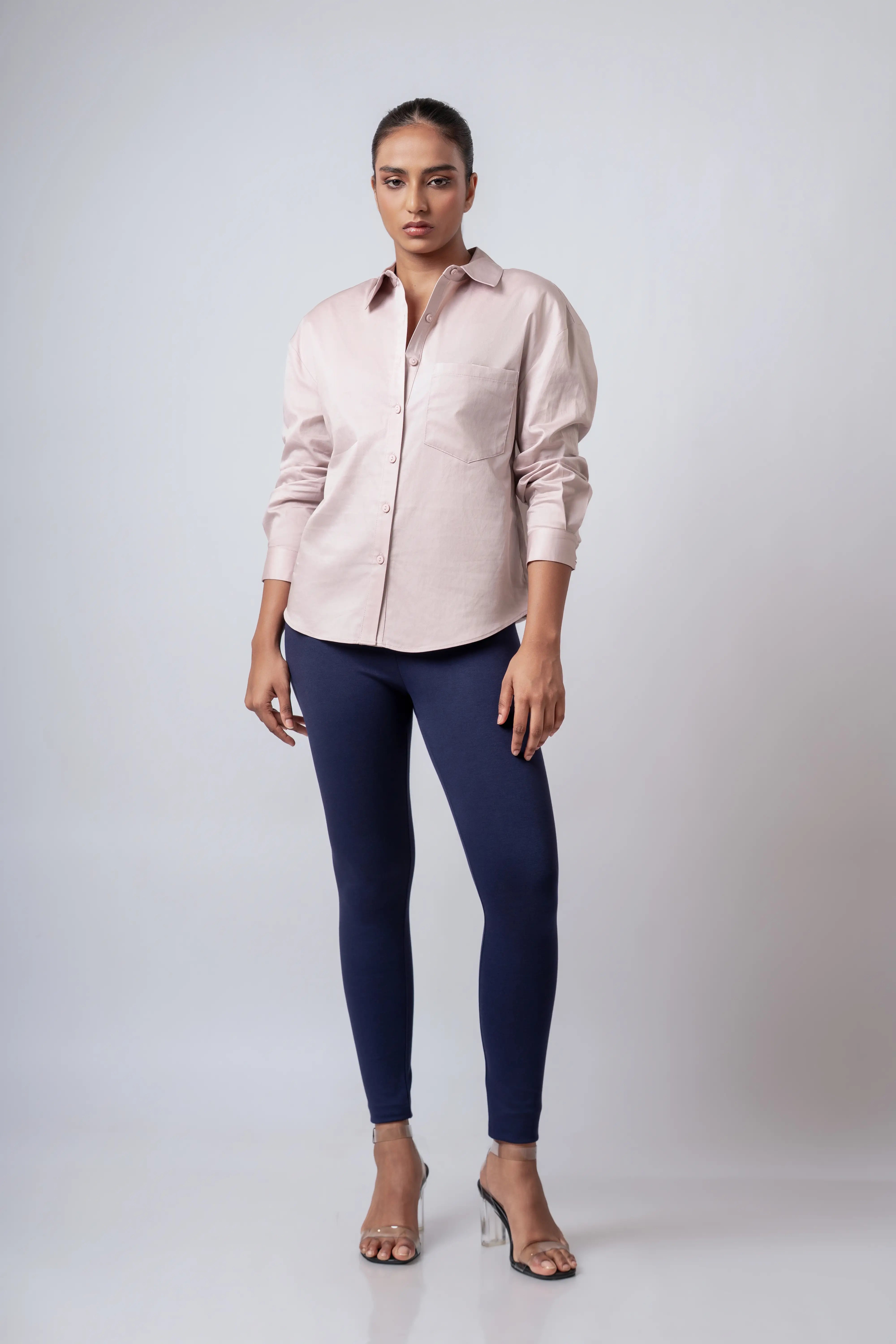 COTTON SATIN OVERSIZED SHIRT - 1709