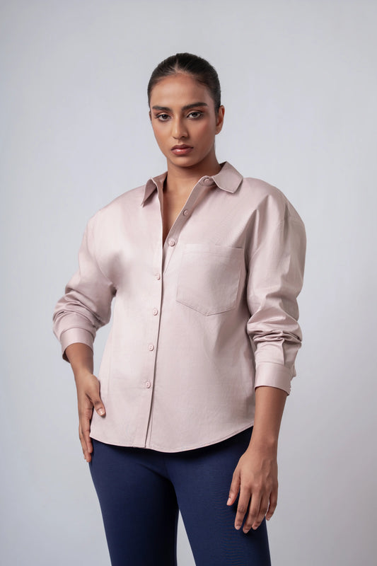 COTTON SATIN OVERSIZED SHIRT - 1709