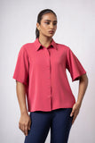 OVERSIZED BUTTON-DOWN SHORT SLEEVE SHIRT - 1639