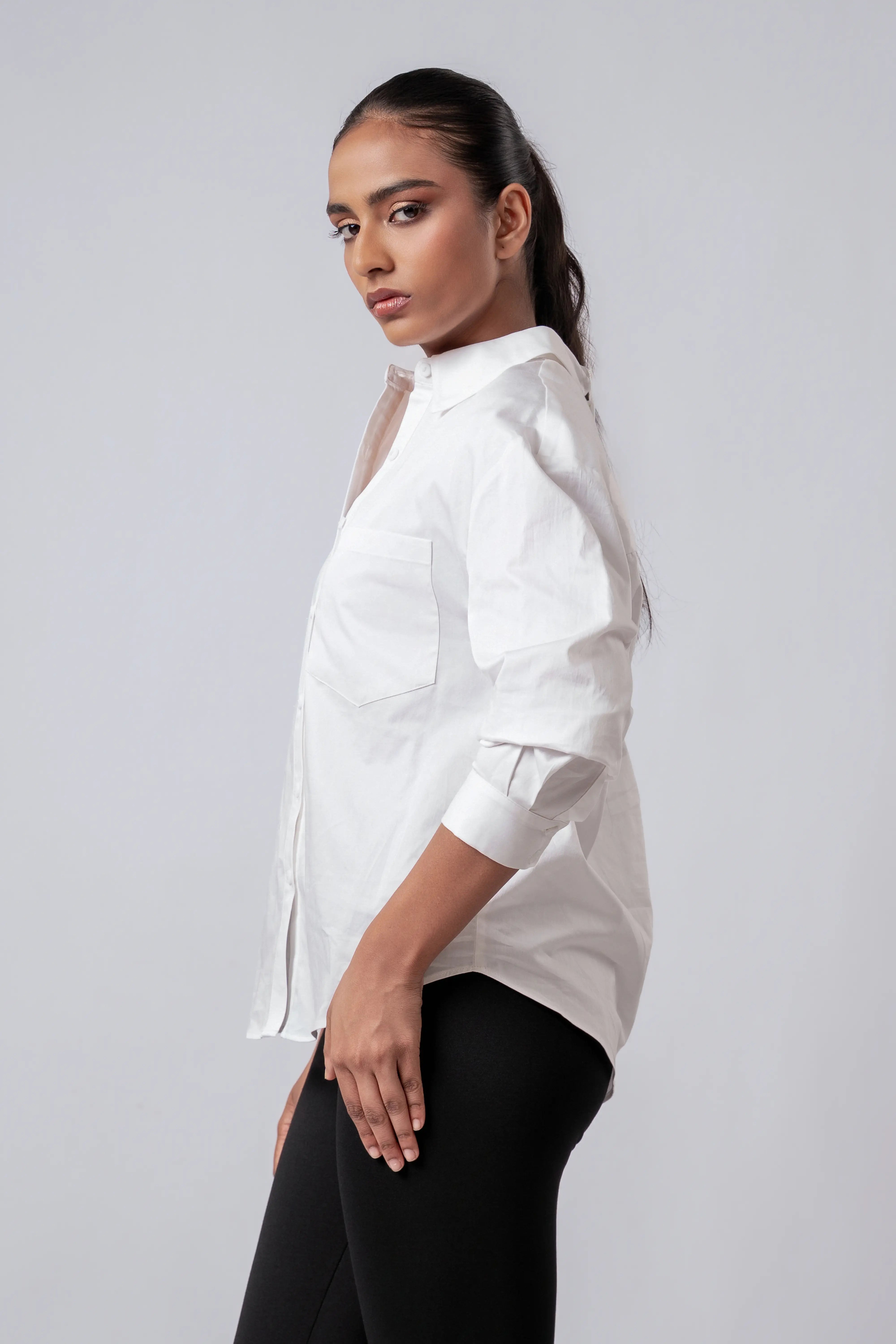 COTTON SATIN OVERSIZED SHIRT - 1709