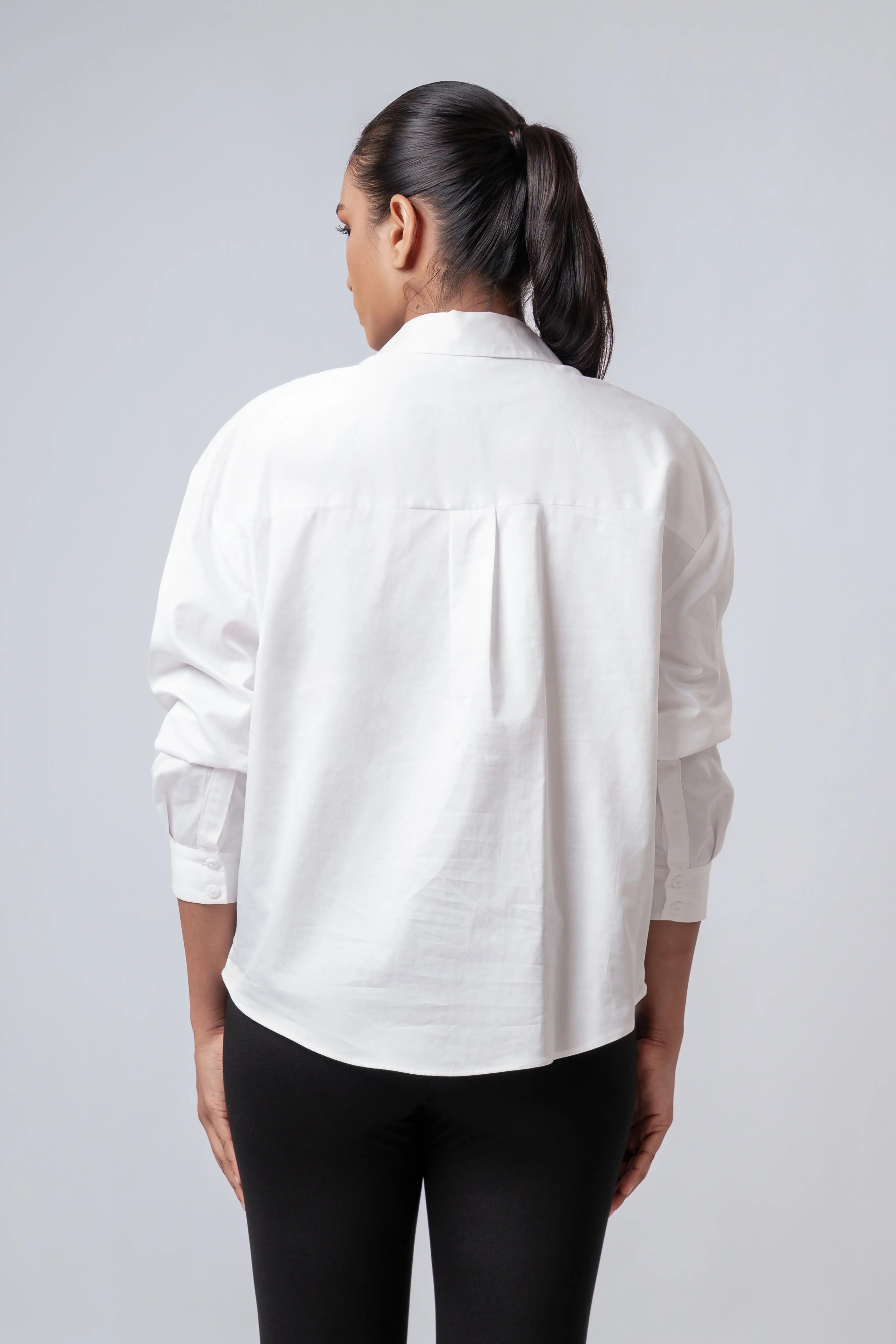 COTTON SATIN OVERSIZED SHIRT - 1709
