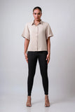 OVERSIZED BUTTON-DOWN SHORT SLEEVE SHIRT - 1639