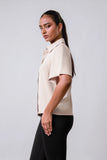 OVERSIZED BUTTON-DOWN SHORT SLEEVE SHIRT - 1639