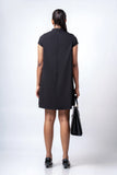 HIGH NECK SHORT SLEEVE SHIFT DRESS - 1664
