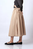 CLASSIC COTTON MIDI WRAP SKIRT - 1764