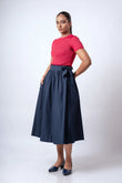 CLASSIC COTTON MIDI WRAP SKIRT - 1764