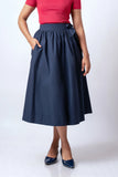 CLASSIC COTTON MIDI WRAP SKIRT - 1764