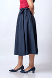 CLASSIC COTTON MIDI WRAP SKIRT - 1764