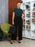 WIDE LEG SIDE ZIPPER PANT - 1723