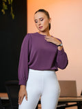 ROUND NECK LONG SLEEVE BLOUSE - 1642