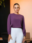 ROUND NECK LONG SLEEVE BLOUSE - 1642
