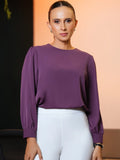 ROUND NECK LONG SLEEVE BLOUSE - 1642