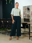 FRONT PLEAT WIDE-LEG PANTS - 1669