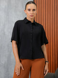 OVERSIZED BUTTON-DOWN SHORT SLEEVE SHIRT - 1639