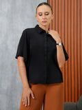 OVERSIZED BUTTON-DOWN SHORT SLEEVE SHIRT - 1639