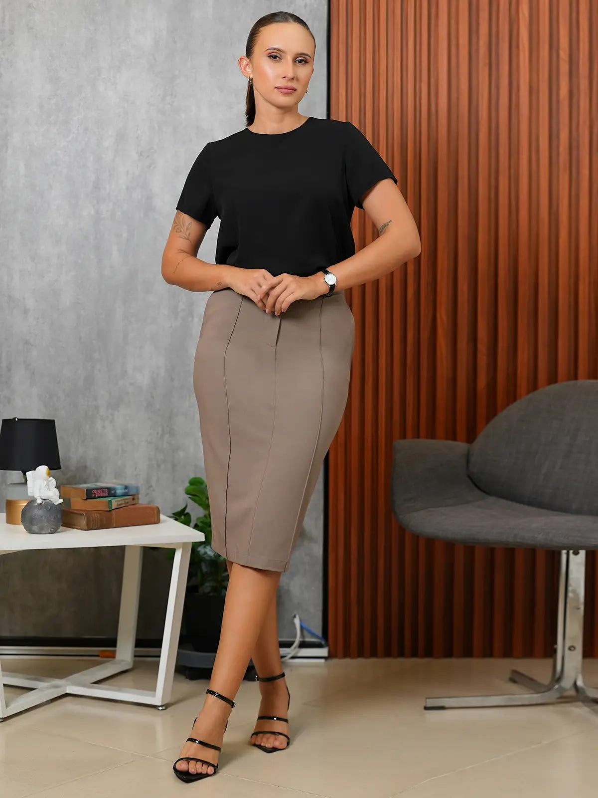 SHORT SLEEVE ROUND NECK TOP - 1631