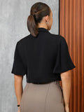 OVER SIZE COLLAR S/S CROP - 1638