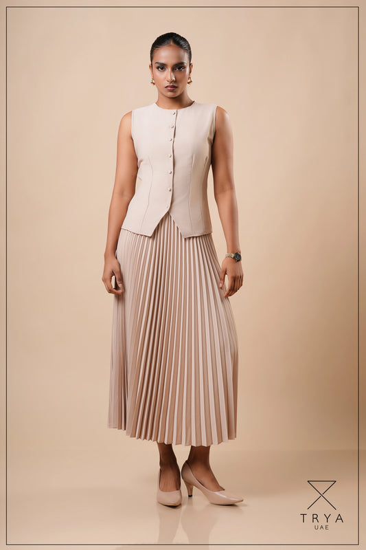 SUNRAY PLEATED MIDI SKIRT - 1774