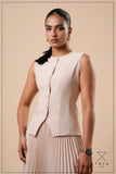 SLEEVELESS BUTTON FRONT TOP - 1775