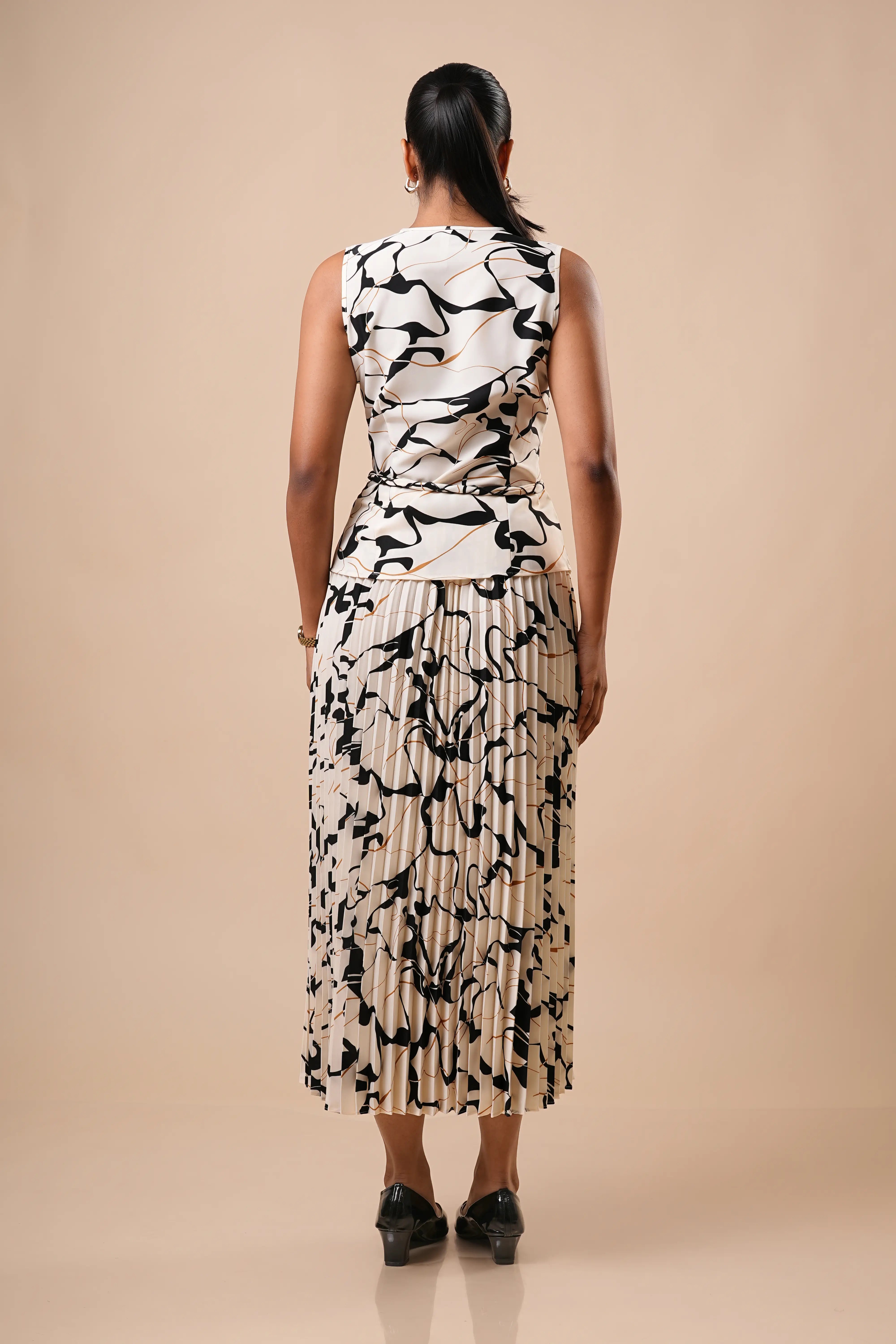 SUNRAY PLEATED MIDI SKIRT - 1774