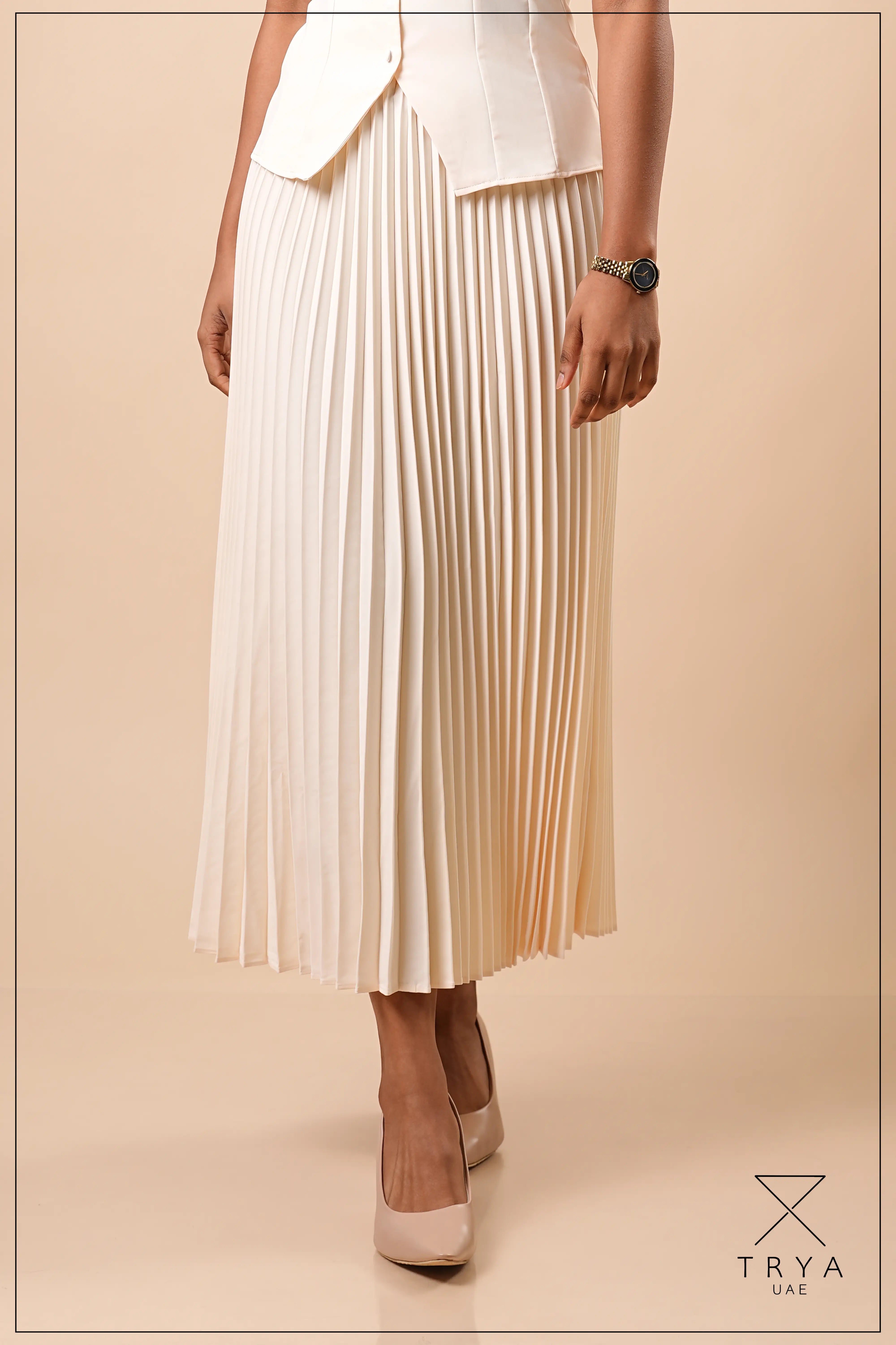 SUNRAY PLEATED MIDI SKIRT - 1774