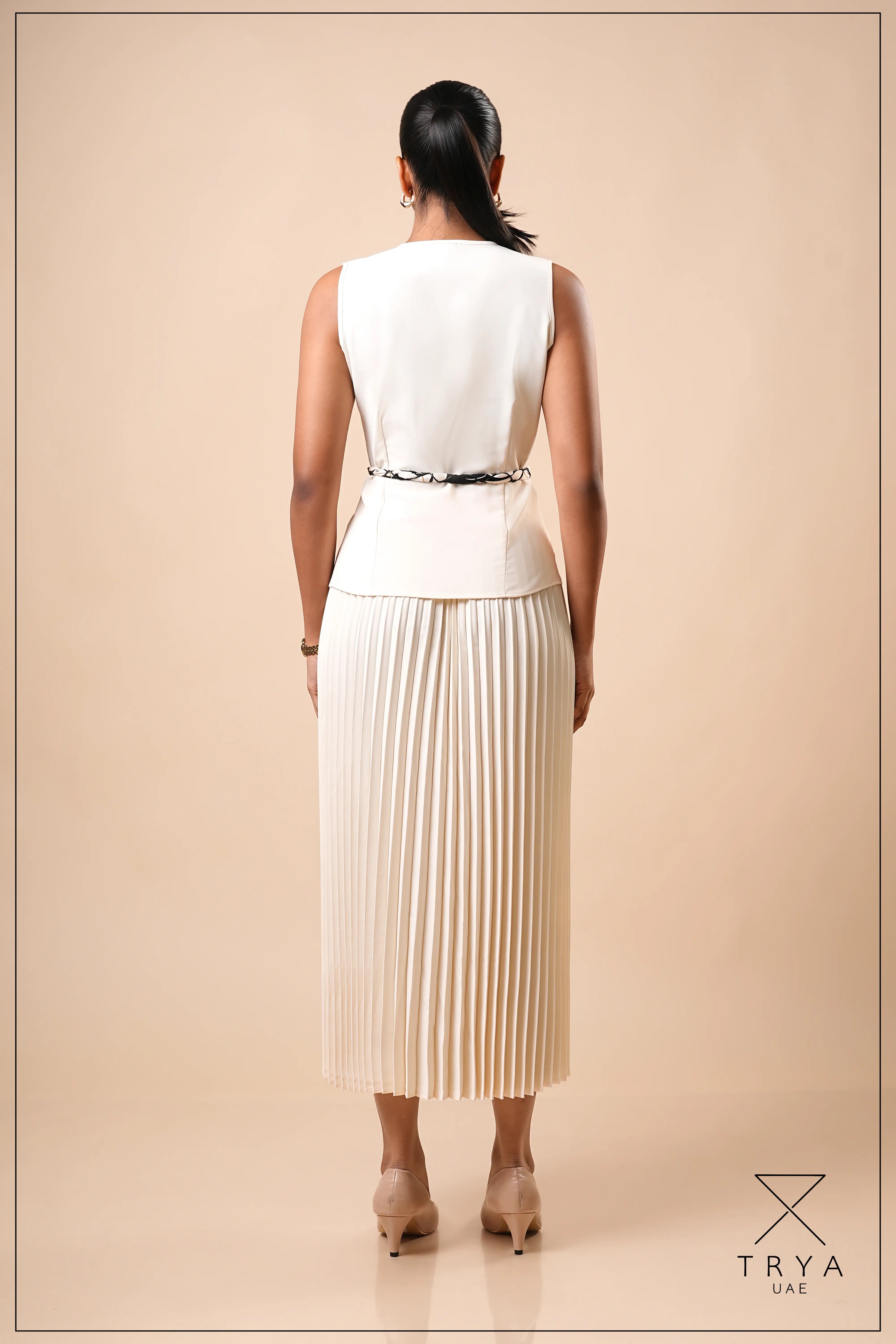 SUNRAY PLEATED MIDI SKIRT - 1774