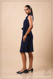 BUTTON FRONT SHIFT MIDI DRESS - 1766