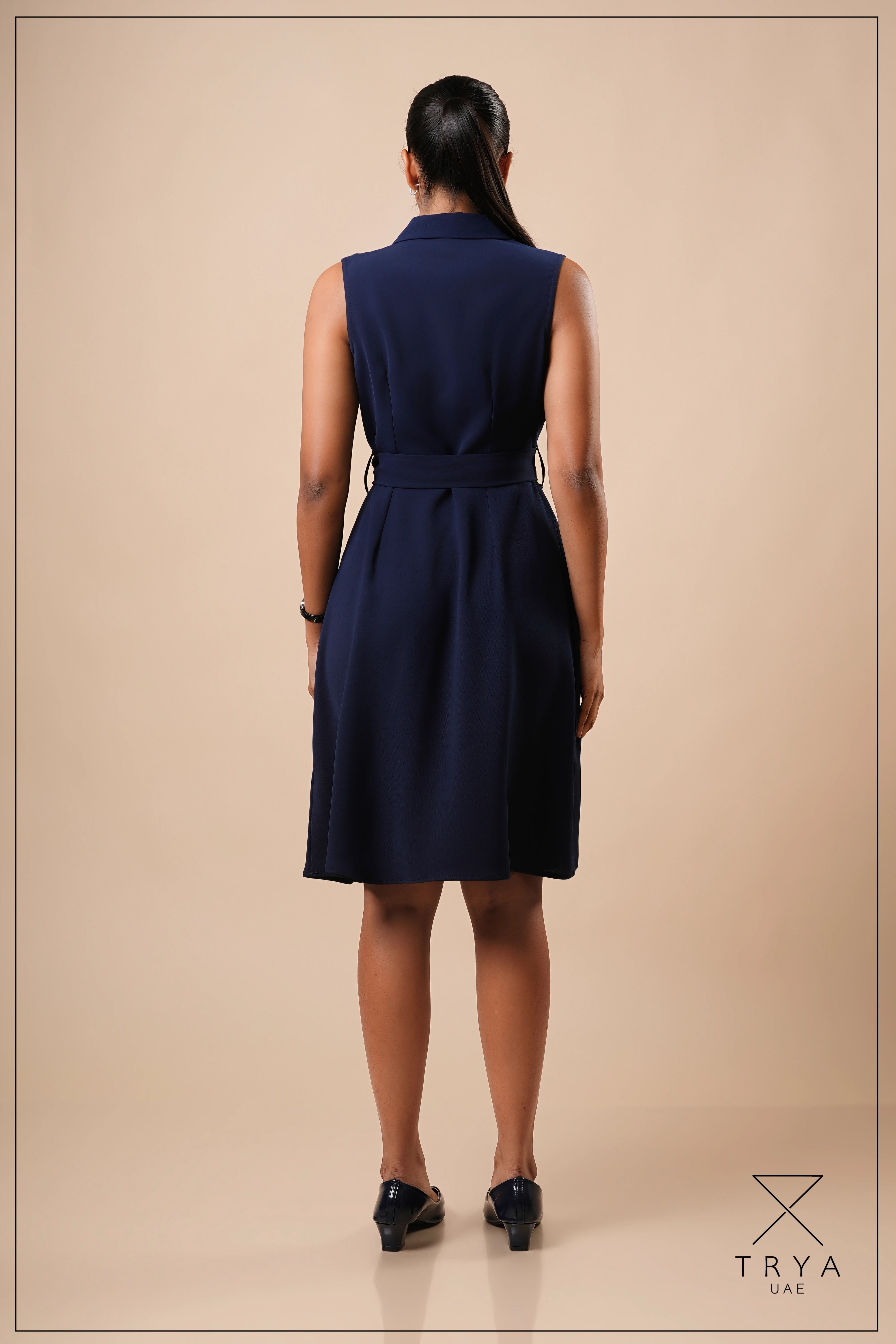 BUTTON FRONT SHIFT MIDI DRESS - 1766