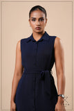 BUTTON FRONT SHIFT MIDI DRESS - 1766