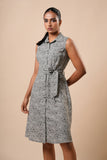 BUTTON FRONT SHIFT MIDI DRESS - 1766