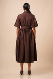 COTTON BUTTON-DOWN MIDI DRESS - 1765