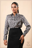 SATIN COLLAR LONG SLEEVE SHIRT- 1768
