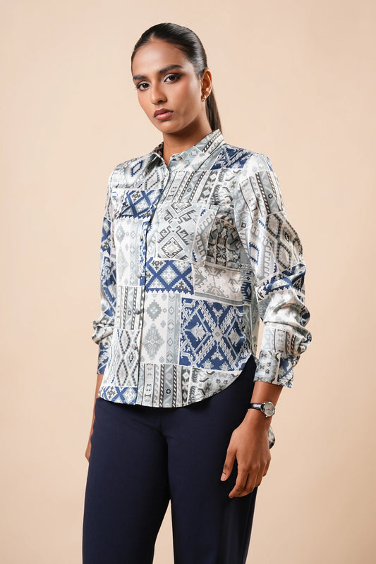 LONG SLEEVE HIGH-LOW SHIRT - 1756