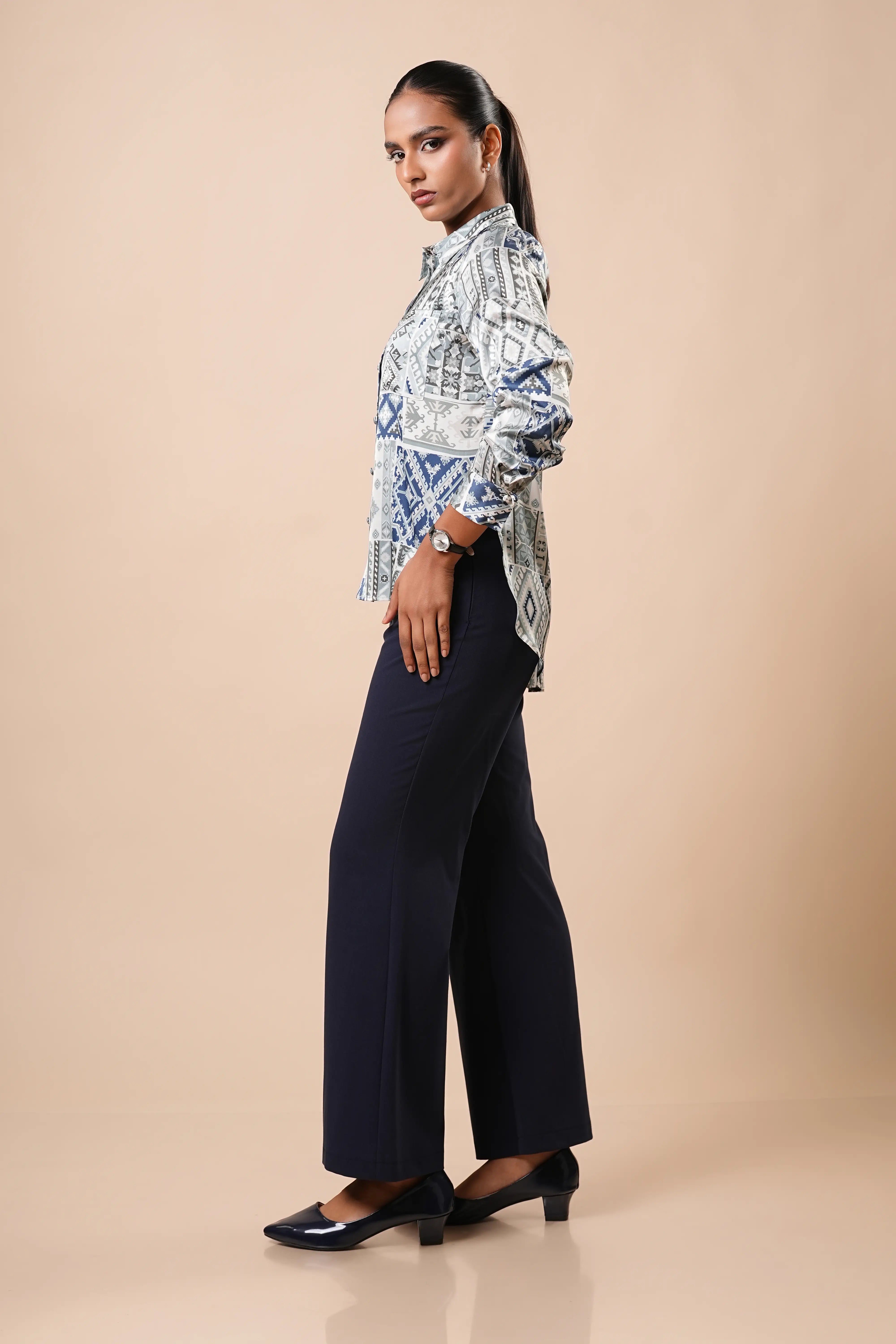 LONG SLEEVE HIGH-LOW SHIRT - 1756
