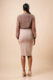 SPLIT V-NECK COLLAR BAND BLOUSE - 1773