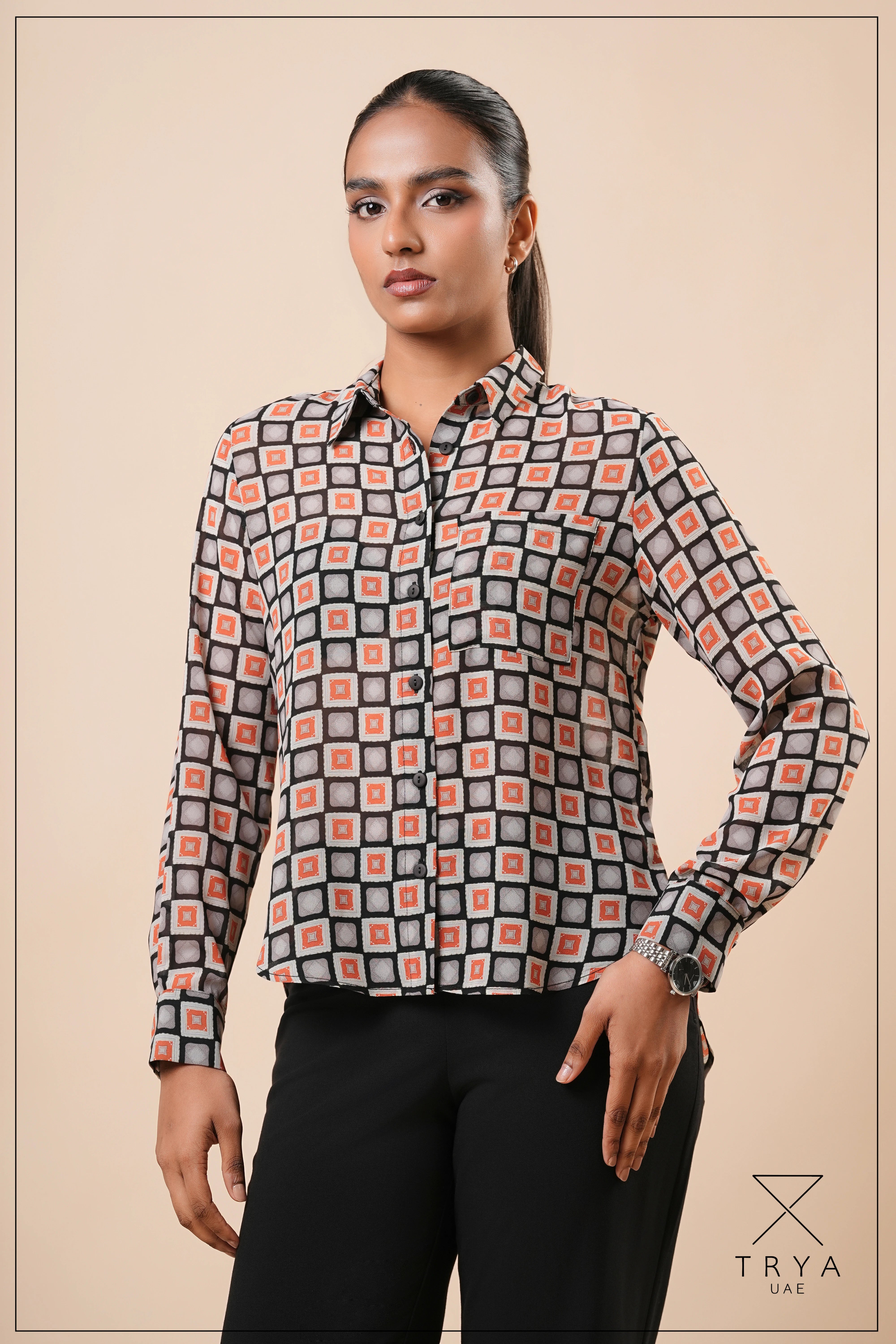 LONG SLEEVE HIGH-LOW SHIRT - 1772